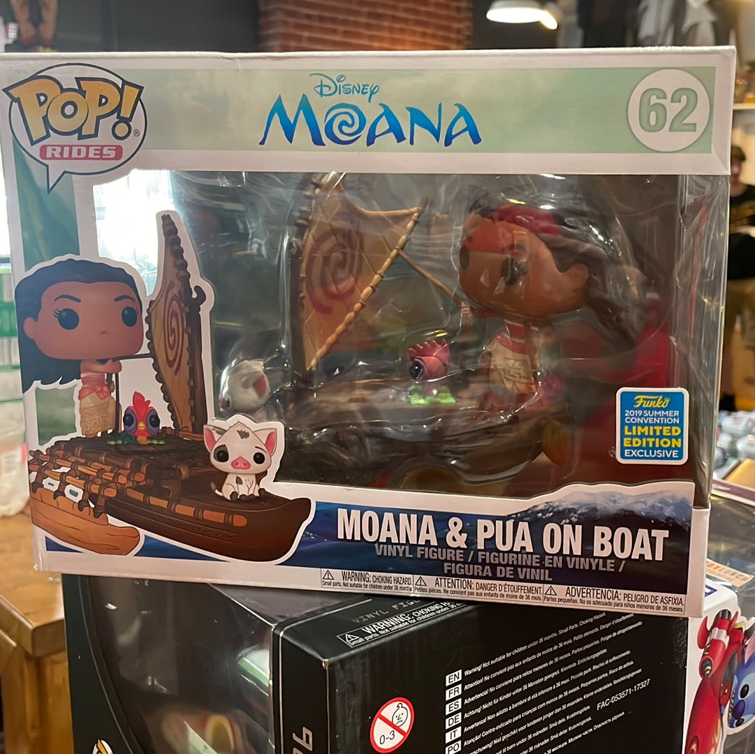Vinyl exclusive Pop! Disney #62 – Toys Man Boat ride on & & Tall Comics Moana Pua Figure Funko