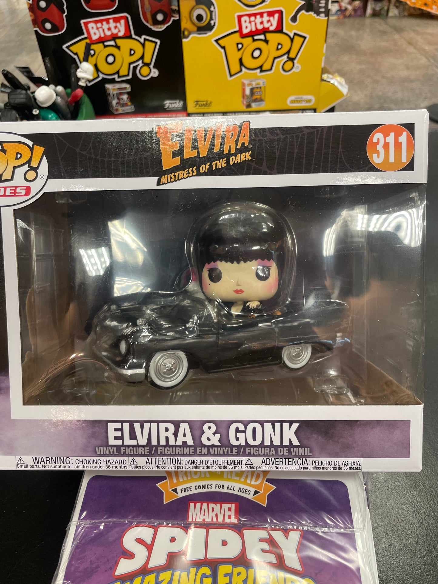 Elvira and Gonk ride 311 Funko Pop! Vinyl Figure Buddy Icons