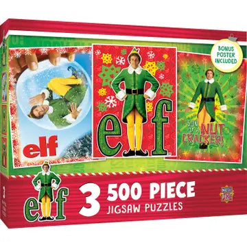 ELF Will Farrell 3 puzzle set 500 piece puzzle new