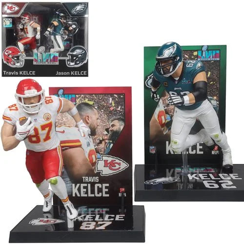 NFL SportsPicks 2024 Wave 1 Kelce Brothers Travis Jason 7-Inch Scale McFarlane Toys