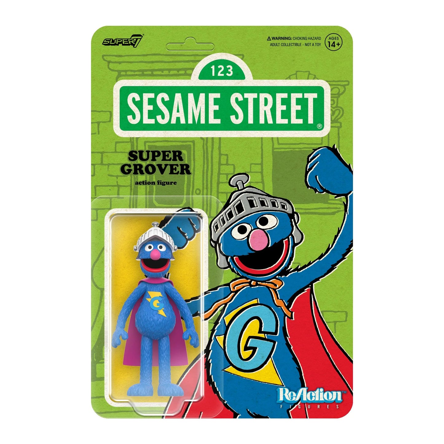 Super7 - Sesame Street ReAction Figure - Super Grover