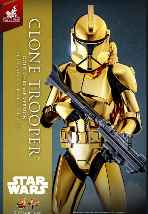 Hot Toys Sideshow Collectibles CLONE TROOPER™ (GOLD CHROME VERSION) Sixth Scale Figure