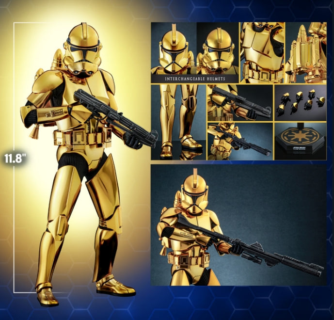 Hot Toys Sideshow Collectibles CLONE TROOPER™ (GOLD CHROME VERSION) Sixth Scale Figure