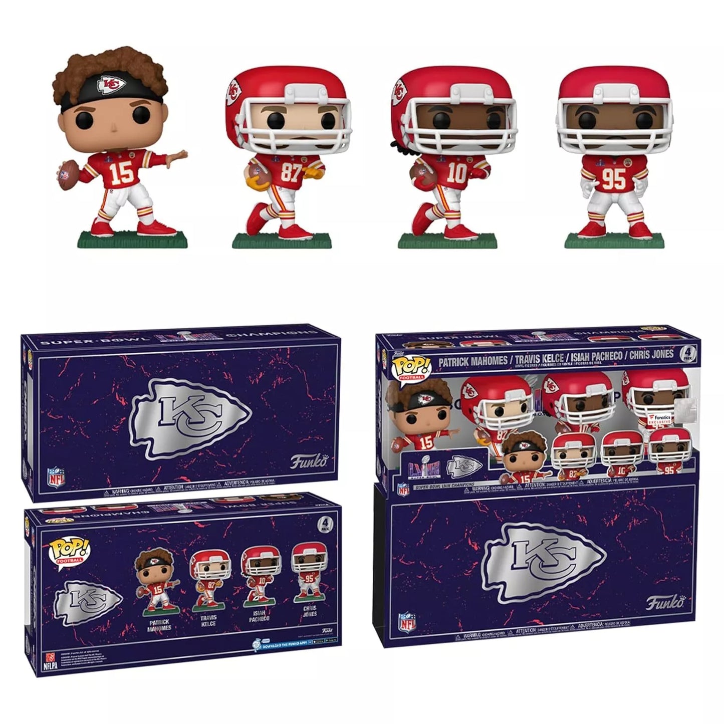 Kansas City Chiefs Super Bowl Funko Pop! Vinyl Figure 4-pack sports