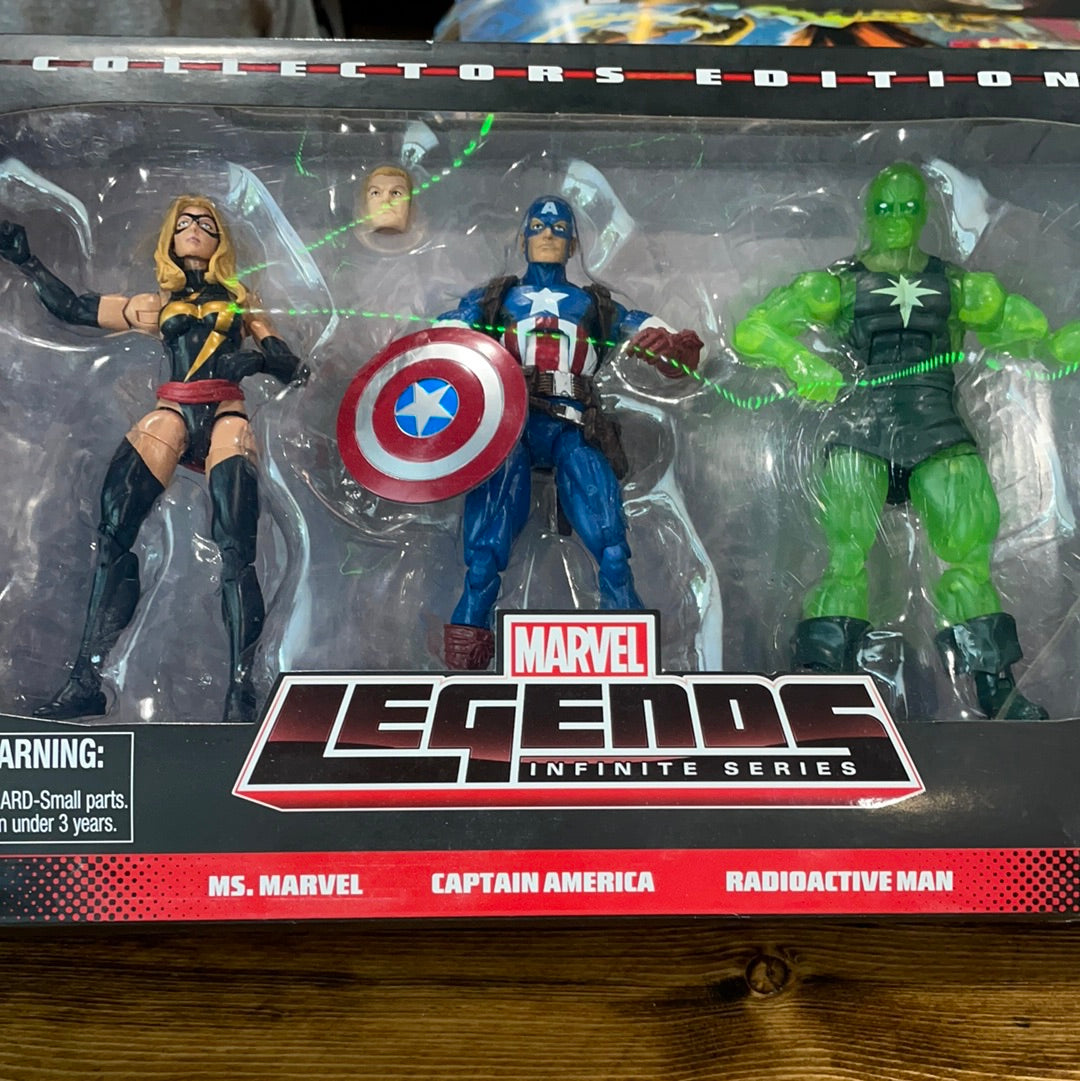 3 pack ms Marvel Captain America Radioactive man Legends Hasbro